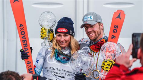Superstar ski couple Mikaela Shiffrin and Aleksander Aamodt .